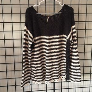 Free people crochet striped sweater